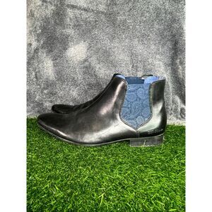 Ted Baker London Black Leather Chelsea Boots Men’s US 11 EU 44 Slip-On Dress Ank